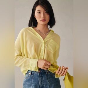 Anthropologie Pilcro Long Sleeve Twist Front Blouse XXS